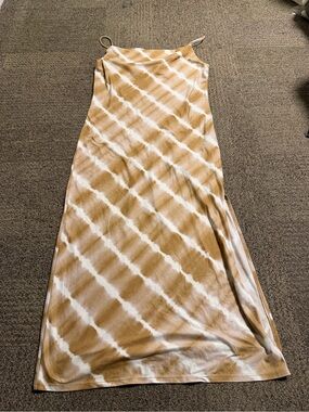 Guess Caramel and White Tie-Dye Slip Dress